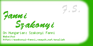 fanni szakonyi business card